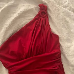 Beautiful, Red one shoulder dress.